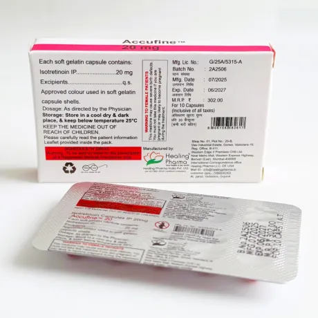 Фото 3 - Аккуфин Изотретиноин (Accufine isotretinoin) 20мг 10капс